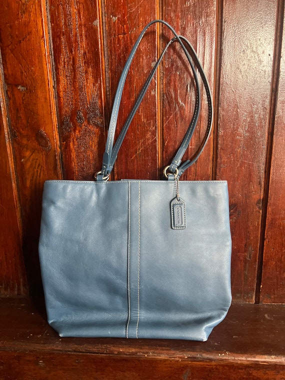 Coach Leather Bucket Bag Cerulean Blue - image 3