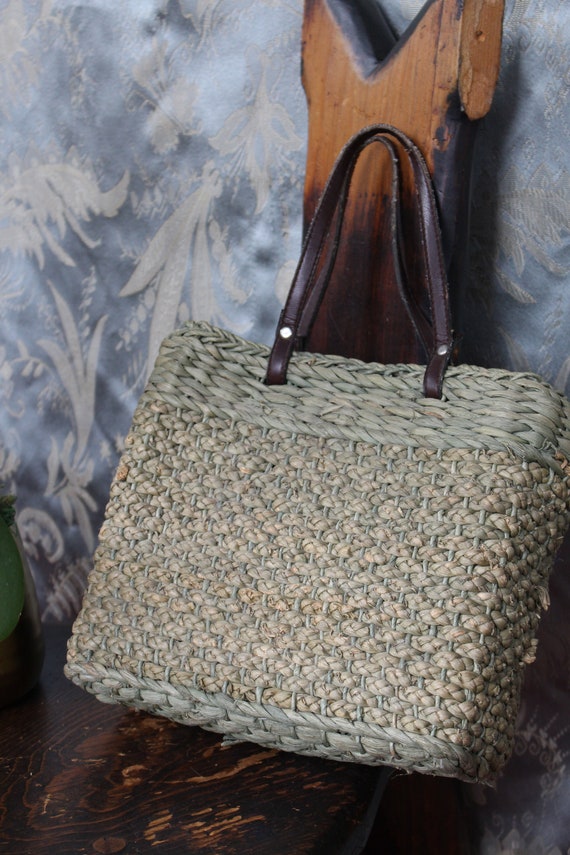 Raffia/Straw sun faded market bag, Summer picnic,… - image 6