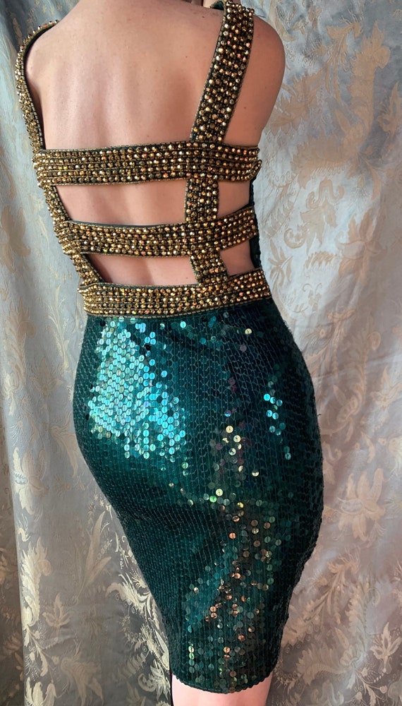 Sexy Niteline sequin backless mini dress, cocktail