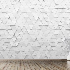 3D Wallpaper White Volumetric Triangles