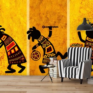 Carta da parati Ethnos Dancing People Musicisti Rivestimento murale su base non tessuta Stampa Murale d'arte murale extra large