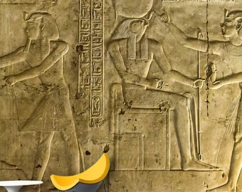 3D Wallpaper Ancient Egyptian Wall Bas-relief  Wallcovering Art Mural Peel and Stick