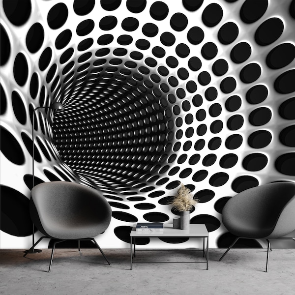 3D Wallpaper Aluminum Tunnel Wallcovering Art Mural