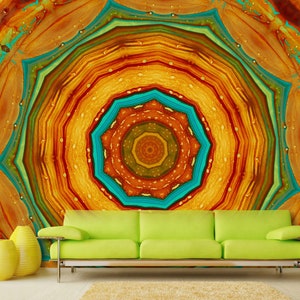 Carte da parati a motivi Mandala buddista luminoso colorato