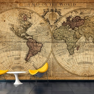 Papel tapiz de mapa del mundo vintage para un toque de encanto del viejo mundo