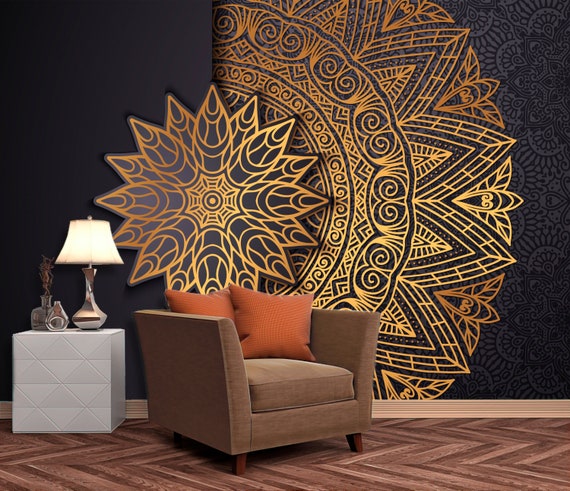 Abstract retro ornate mandala wallpaper Royalty Free Vector