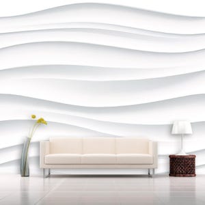 3D Wallpaper Weiß Gips Welle Tapete Wandbespannung auf Vliesbasis Print Wall Art Wall decor