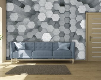 3D Honeycomb Wallpaper: Abstract Geometric Wall Decor