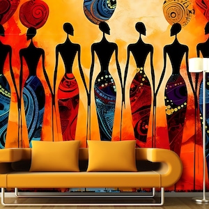 Abstrakte afrikanische Kunst Wallpaper Wandbild