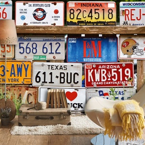 American number plates, Peel and stick Wallpaper