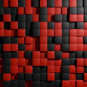 3D Mosaic Wallpaper: Black and Red Extra Large Wall Art image 2