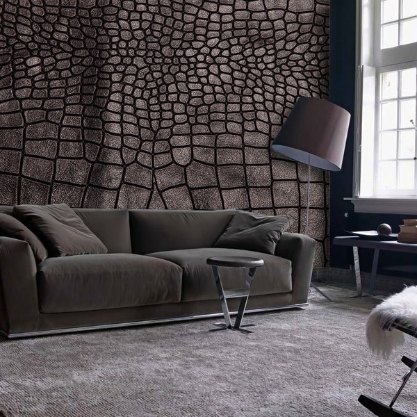 Black Crocodile Wallpaper - Etsy
