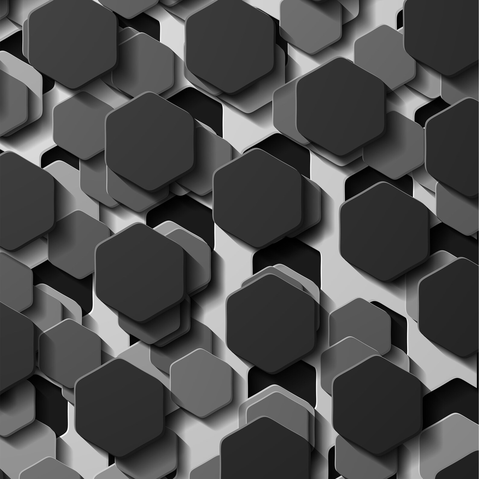 3D Wallpaper Free Shapes Grey Hexagons - Etsy