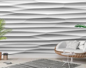 3D White Horizon Wallpaper: Non-Woven Extra Large Wall Art