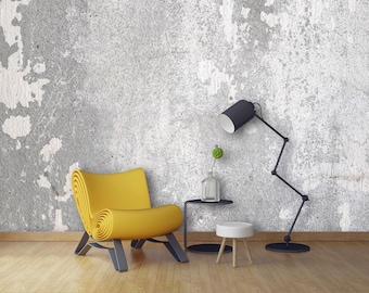 Industrial Concrete Wall Mural – Modern Loft Wallpaper