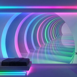 3D-Optische Täuschung Tunnel-Wandbild, Erweiterungsraum, Schälen und Aufkleben