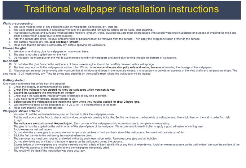 Traditional wallpaper installation instructions