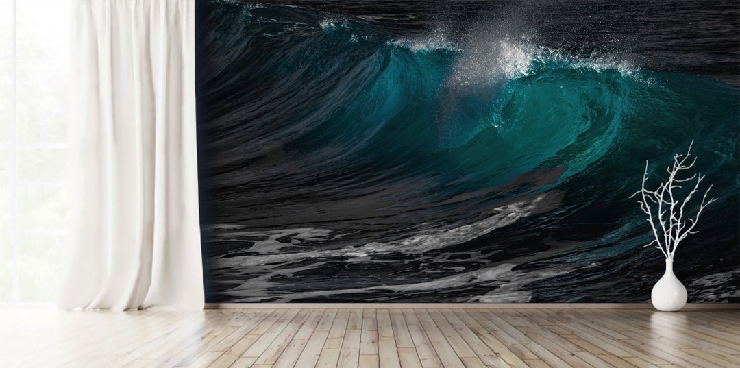 Huge Wave Surfer Wallpaper Wallcovering on Non-woven Basis Print