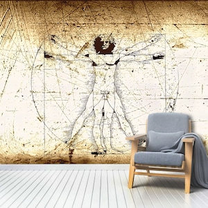 Carta da parati Leonardo da Vinci Vitruvian Man