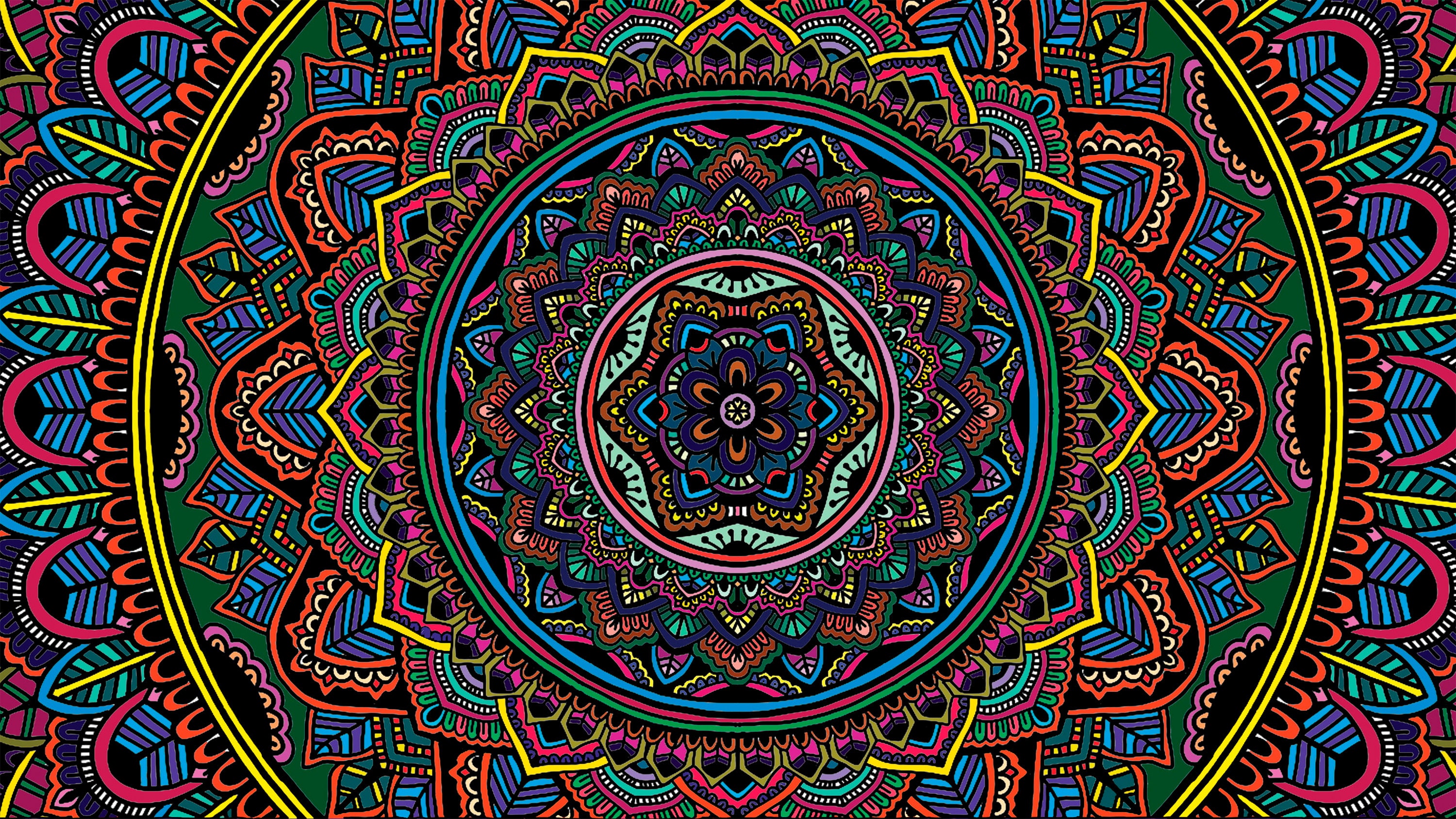 Wallpaper Mandala Color Pattern Wallcovering on non-woven | Etsy