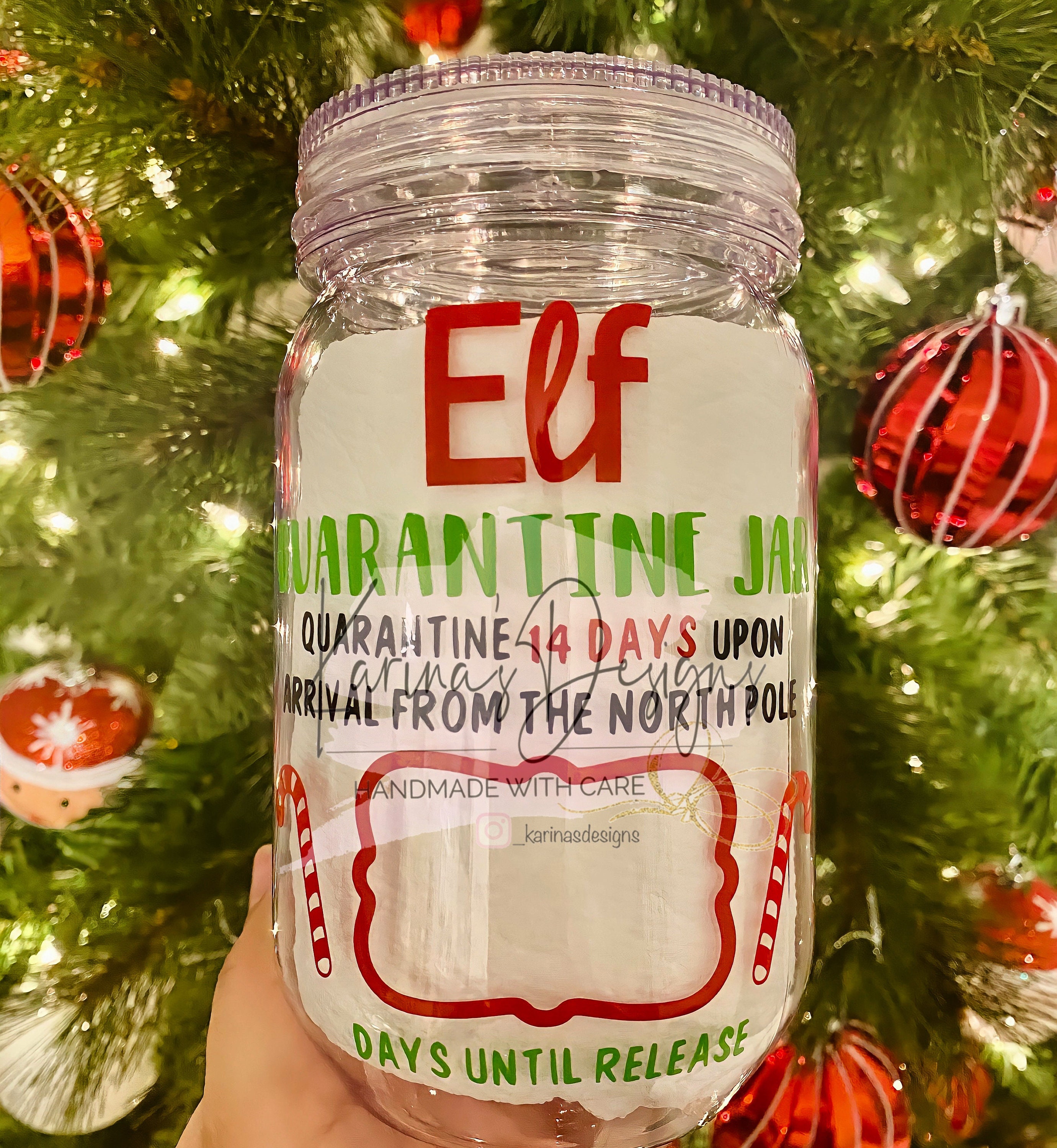 24oz Mason Jar Elf on Shelf Quarantine 2020 Plastic Jar Etsy