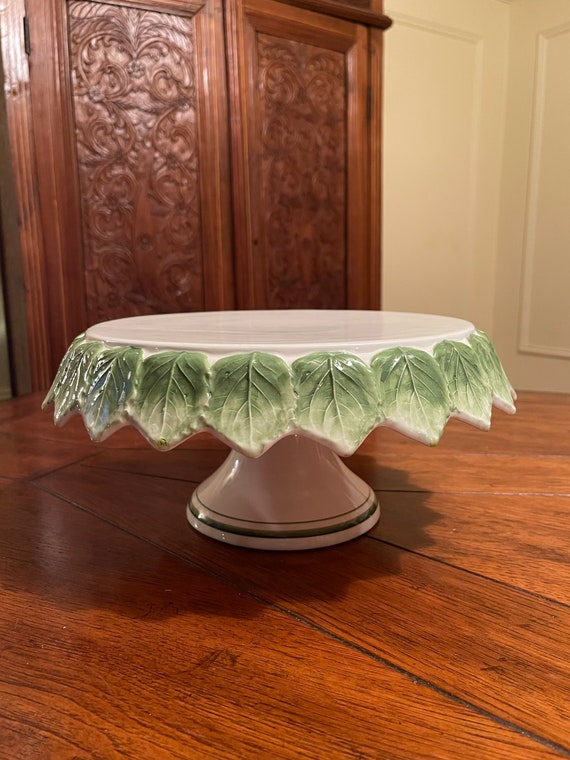 Hand Painted Ceramic Pedestal Cake Standmade in Italy Etsy
