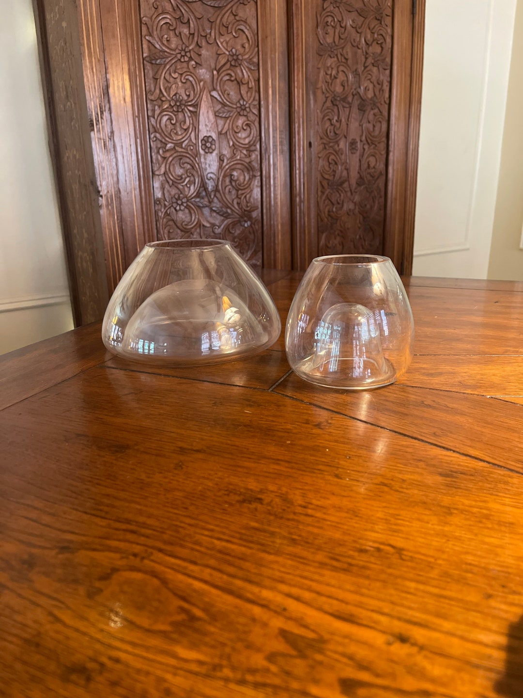 Double Walled Glass Bowl Vaselarge and Smallsold Etsy