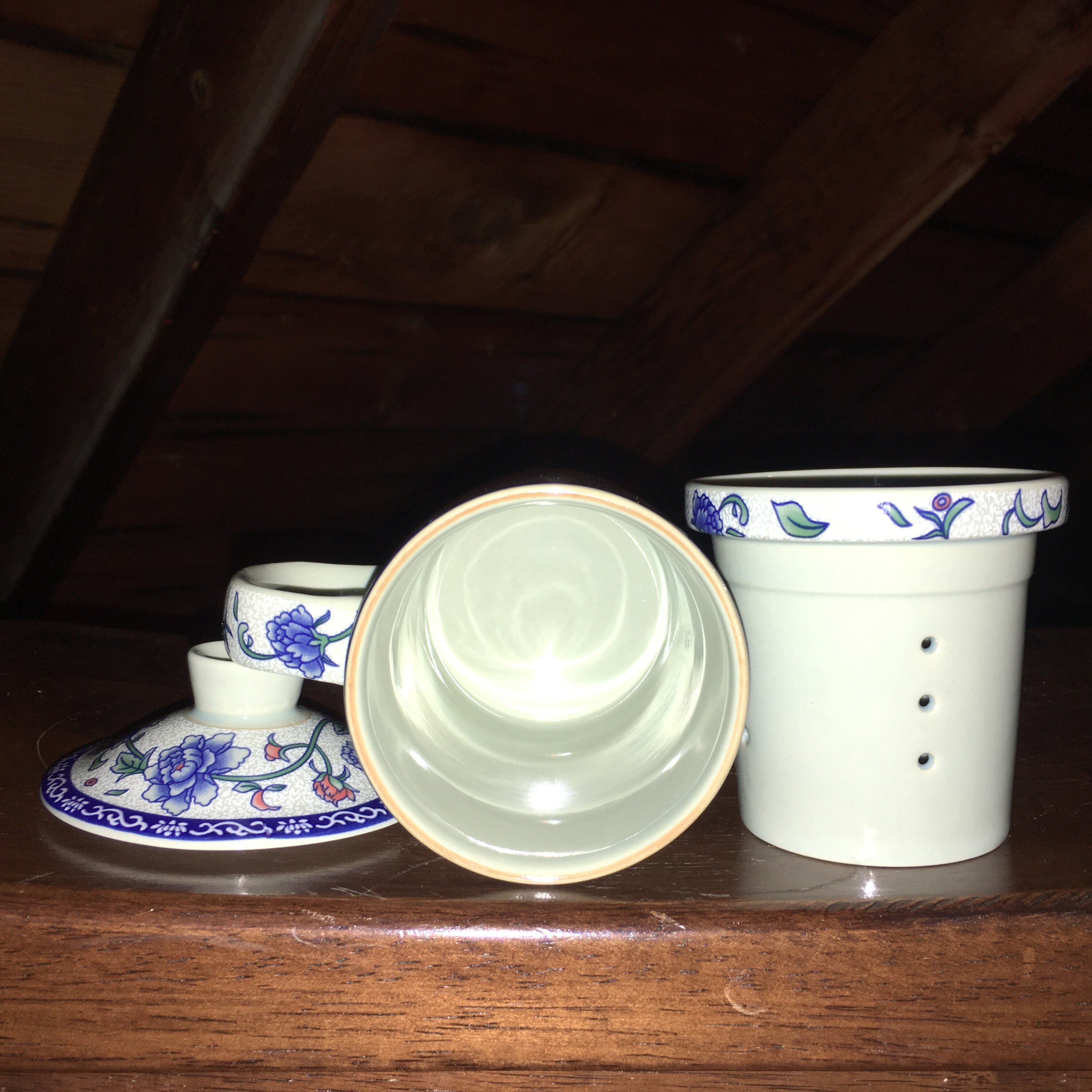 New Painted Chinese Tea Cup with Lid and Infuser Chinese Etsy