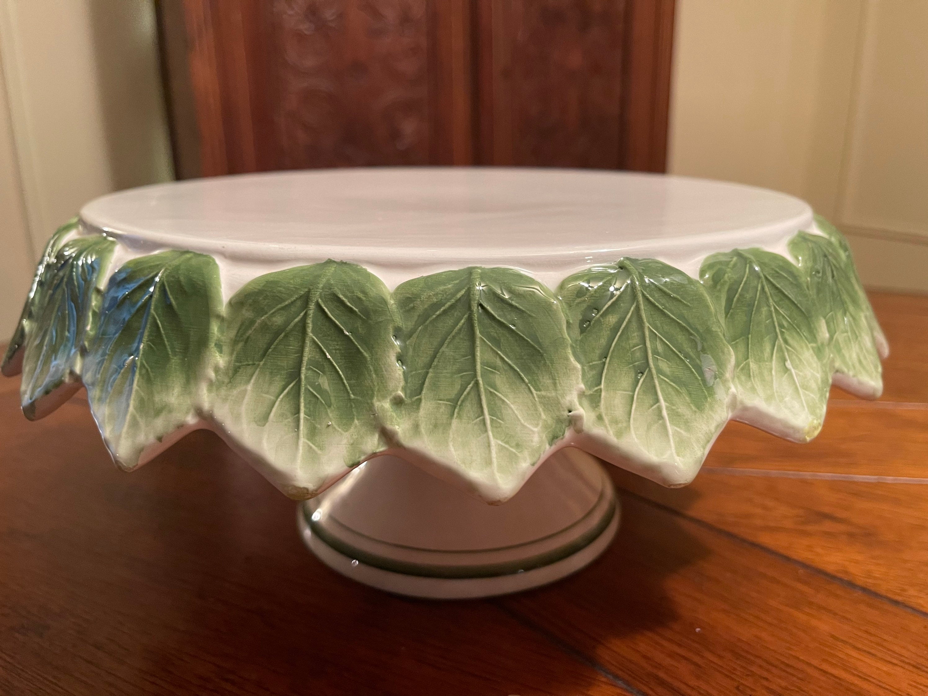 Hand Painted Ceramic Pedestal Cake Standmade in Italy Etsy