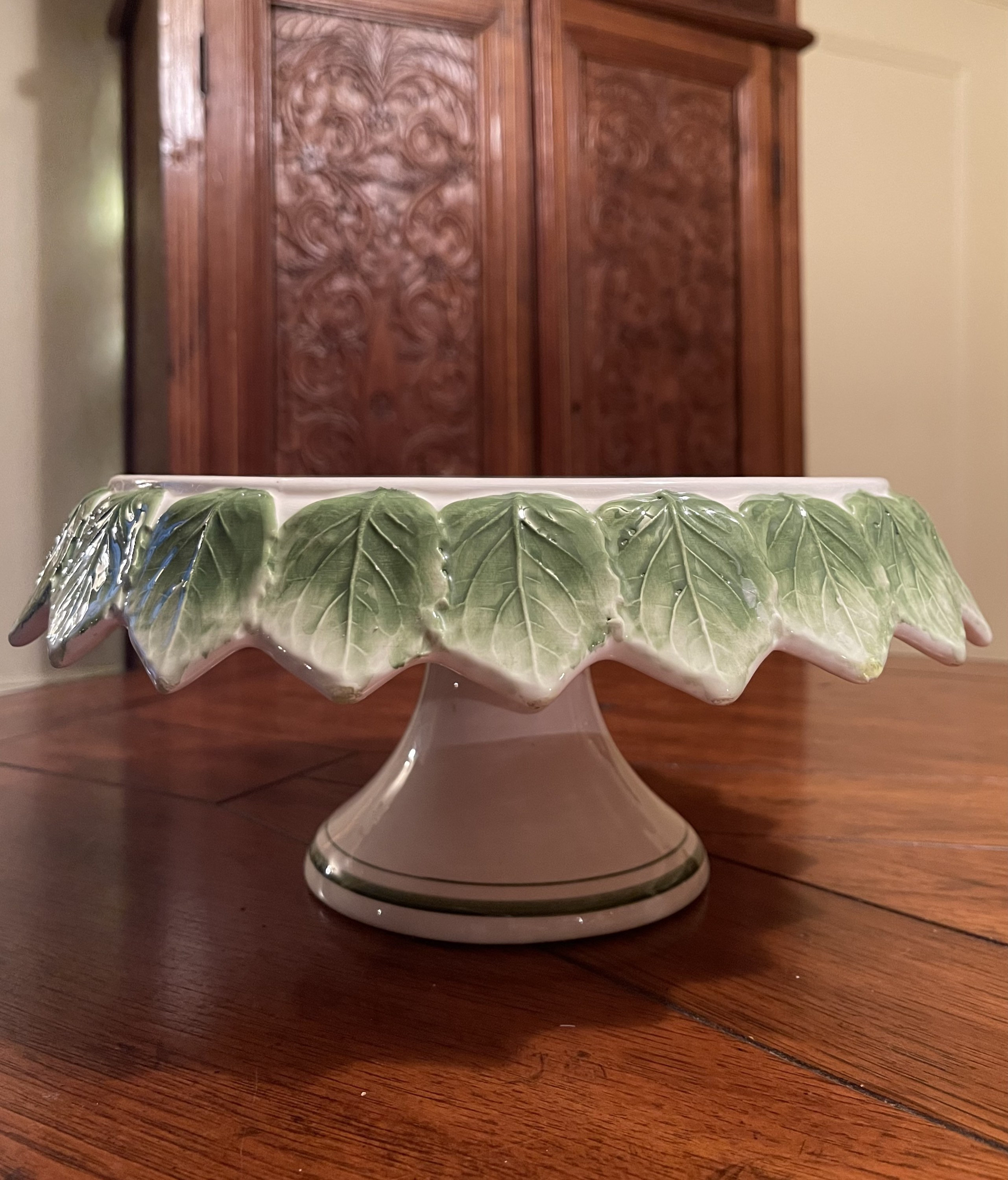 Hand Painted Ceramic Pedestal Cake Standmade in Italy Etsy