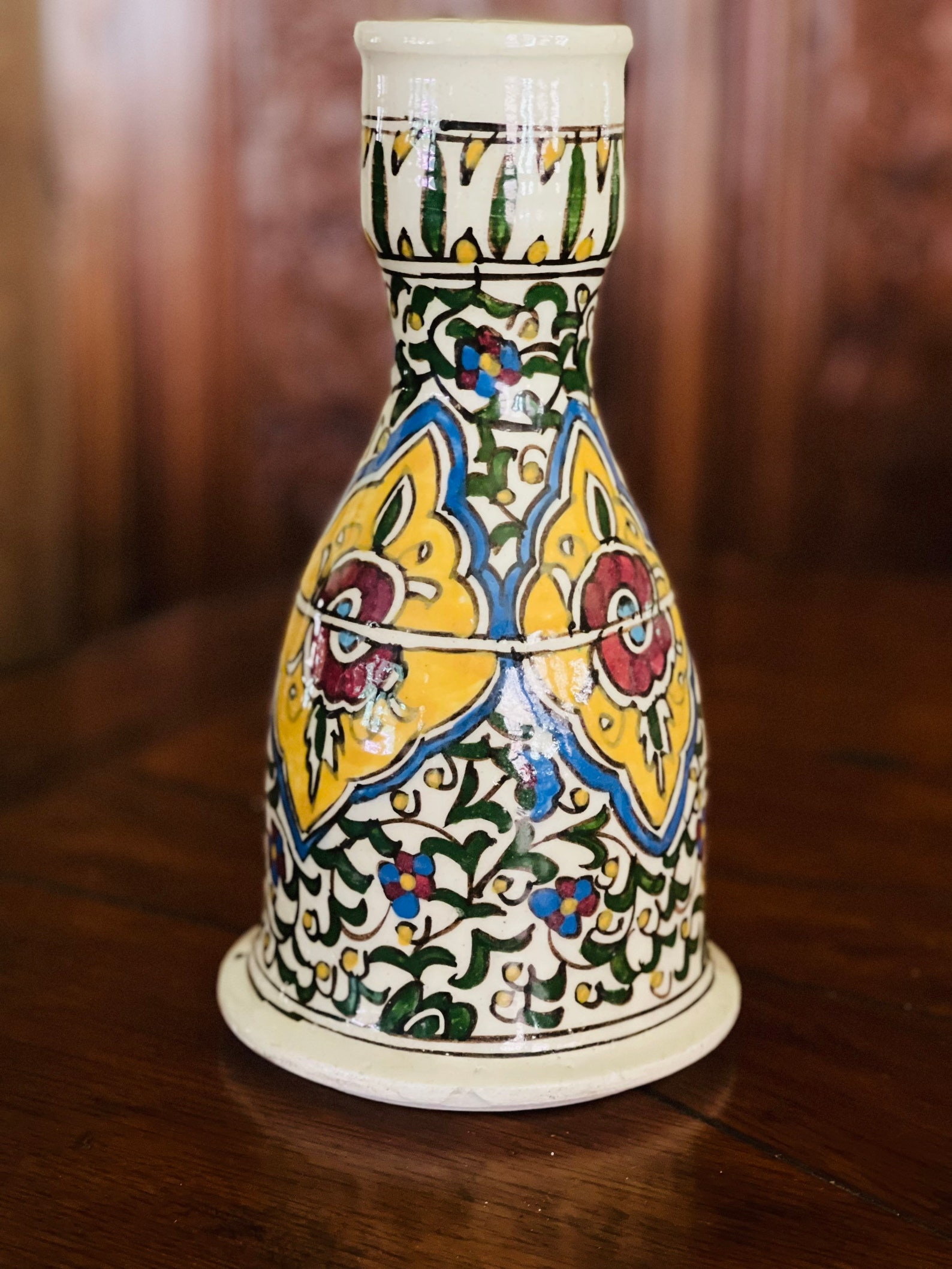 Vintage Spanish Hand Painted Vase or Water/Wine Jug. Etsy