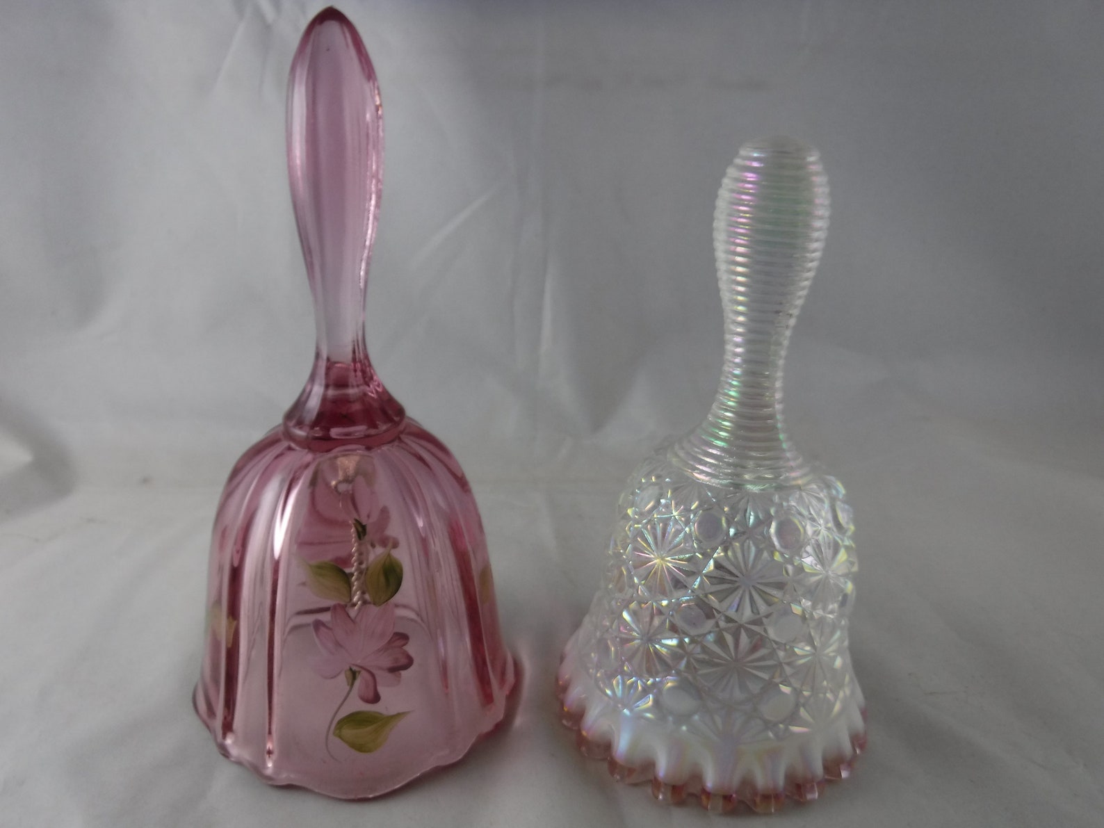 FENTON ART GLASS Set of 2 Collectible Bells 1 Hand Painted Etsy