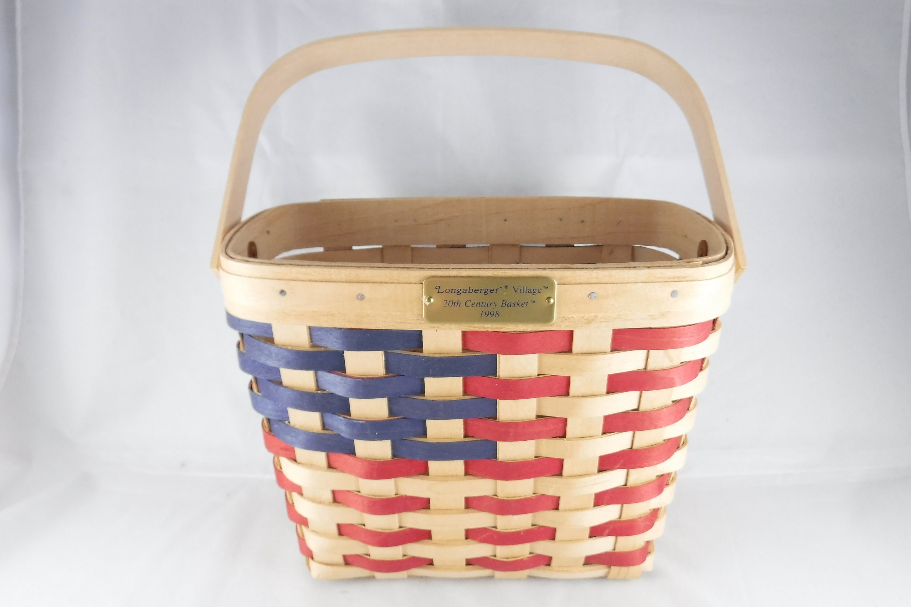 Handmade LONGABERGER FLAG Basket Signed by 2 Sisters Etsy
