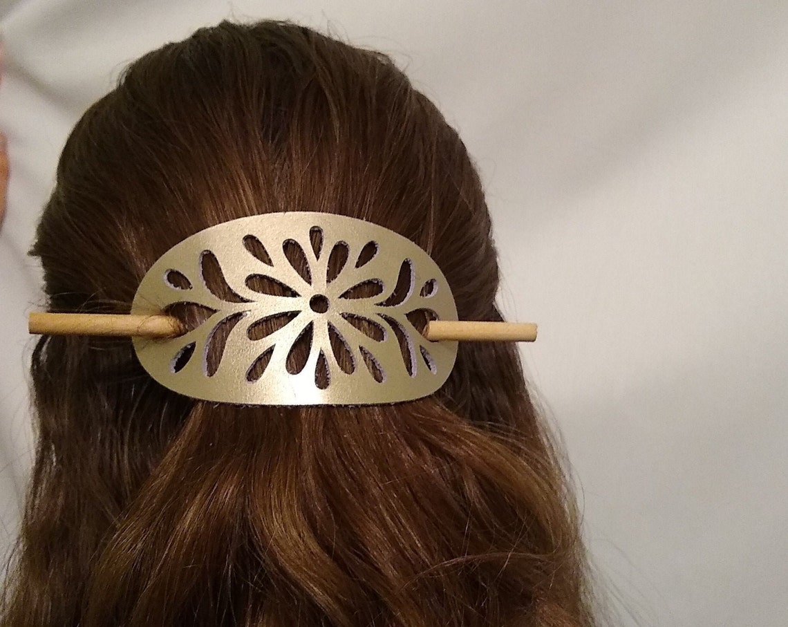 Leather Hair Accessory / Stick Barrette Etsy
