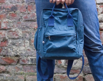 Rucksack Tasche klein Reisetasche Laptoptasche blau robust wasserabweisend