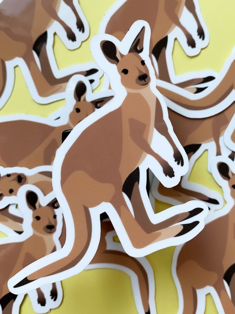 Kangaroo Sticker | Australia | Waterproof Vinyl Sticker image 1