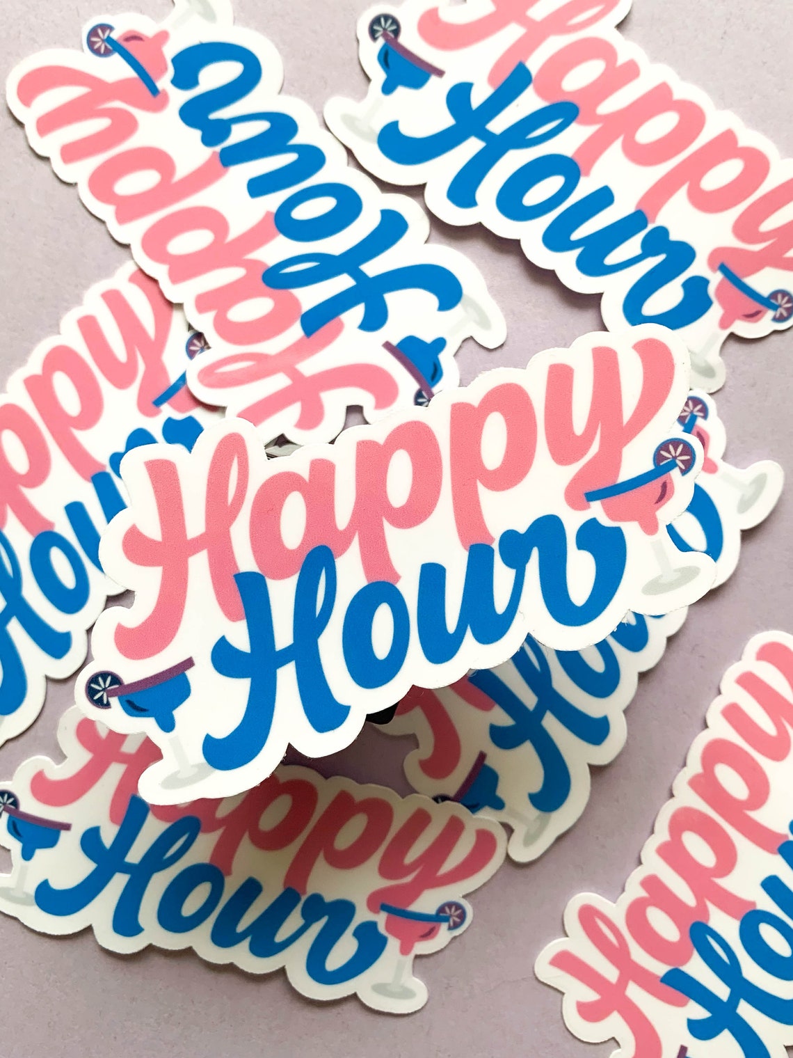 Happy Hour Sticker Waterproof Vinyl Sticker - Etsy
