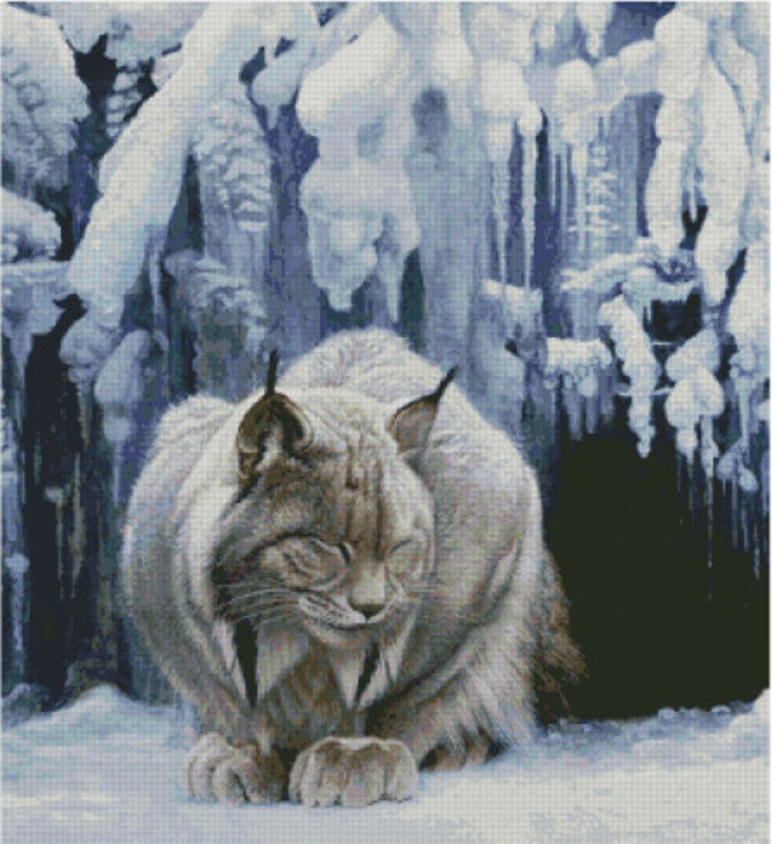 Cross stitch pattern Lynx in pdf Etsy