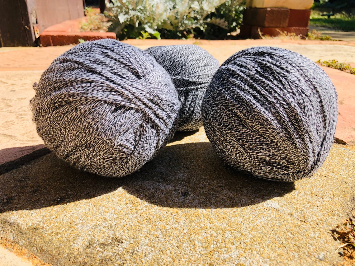 Upcycled Yarn Reclaimed Yarn Black & White 100 Cotton Etsy