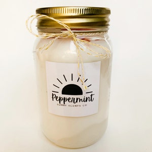 Peppermint Scented Candle, Mom Gift from Daughter, 30th Birthday Gift For Her, Vegan Friendly, Candle Gift, Secret Santa Gift for Women