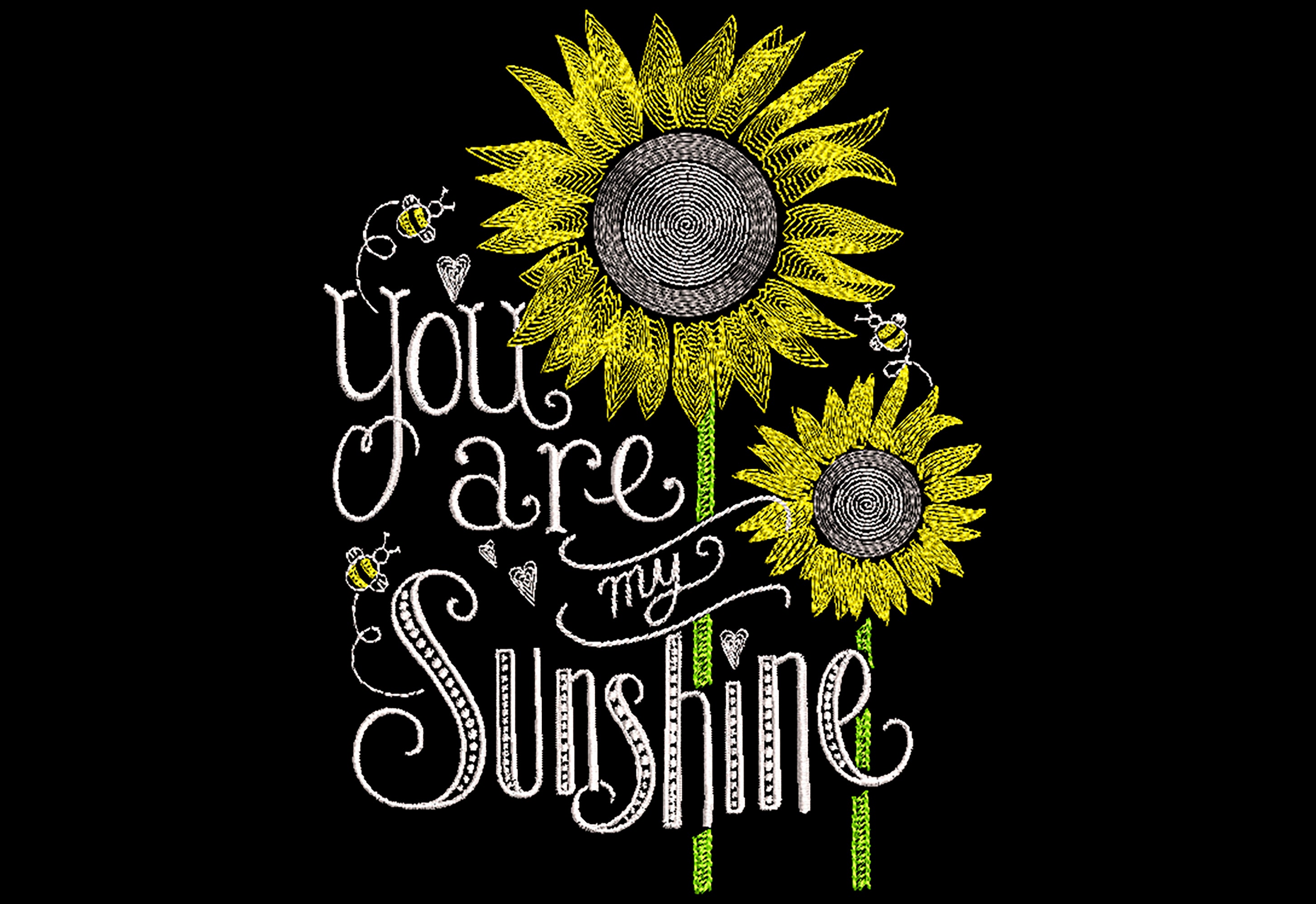 You are my sunshine Machine embroidery designs plant Etsy
