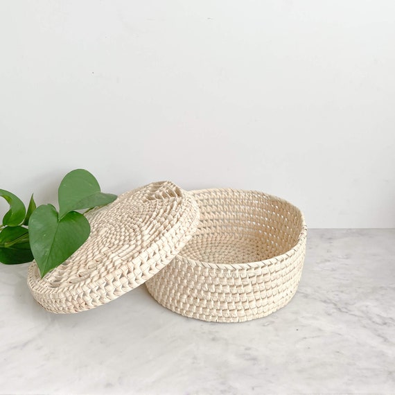Handwoven Palm Tortilla Basket Etsy