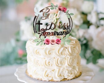 Baptism Cake Decor, God Bless Cake Topper, Christening Cake Topper, First Holy Communion, Confirmation Cake Topper, Rustic Cake Decor