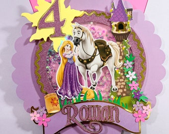 Rapunzel cake topper-Tangled cake topper - Tangled party - Rapunzel - Disney Princess cake topper shaker with lights