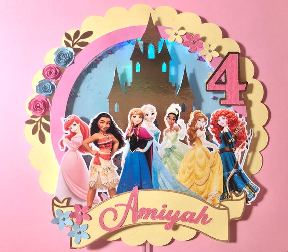Disney Princess Cake Topper, Personalized Cake Topper,disney Princesses Cake  Topper, Custom Princess , Tea Party Decor, Princess Cake Topper -  New  Zealand