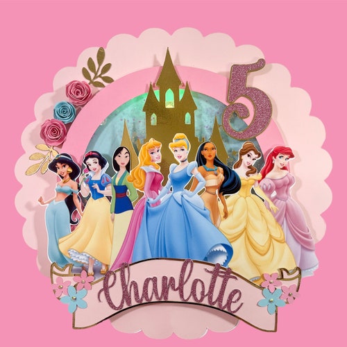 Princess Cake Topper disney Princesses Cake Topper Princess Etsy