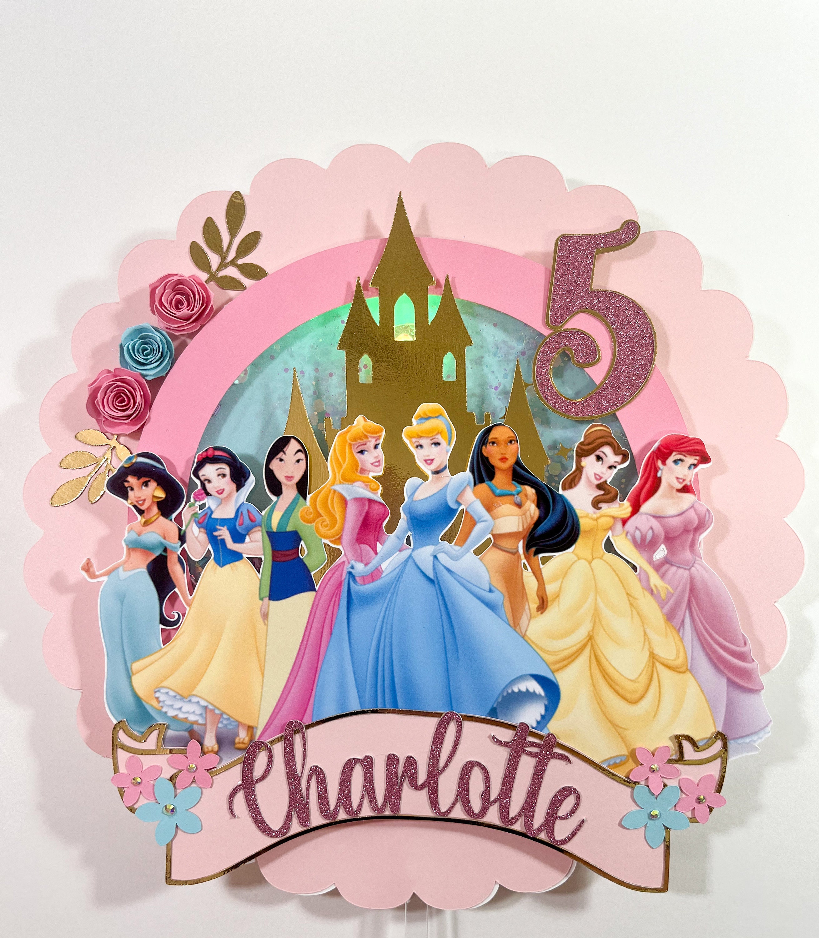 Princess Cake Topper -disney Princesses Cake Topper - Princess Birthday ...