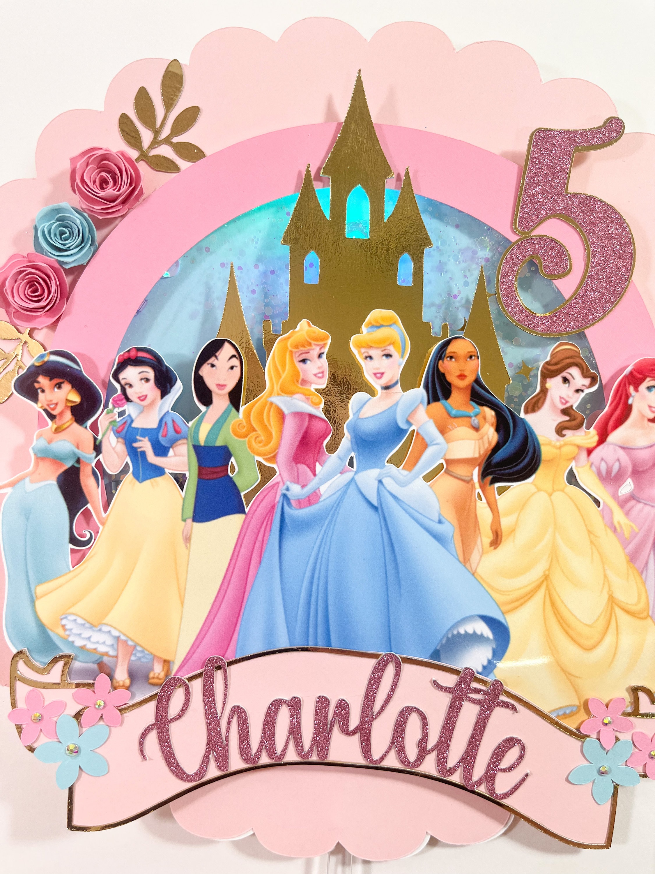 Princess Cake Topper -disney Princesses Cake Topper - Princess Birthday ...