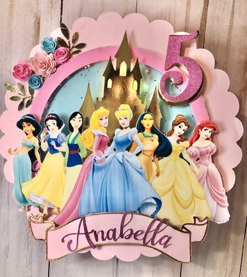 Princess Cake Topper disney Princesses Cake Topper Princess Etsy