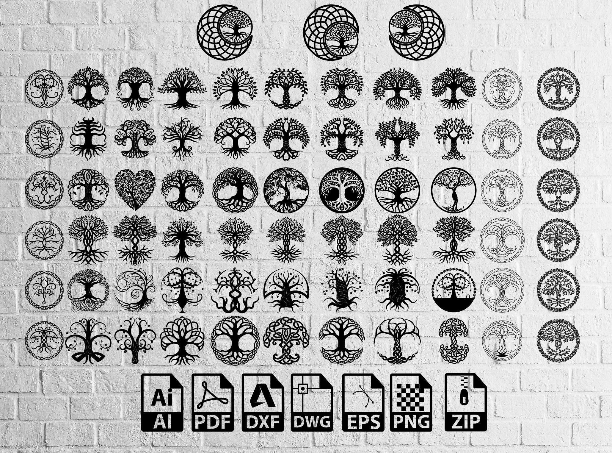 Tree of Life Life Tree Tree Ai Pdf Tree Svg Dxf Tree of Life Etsy